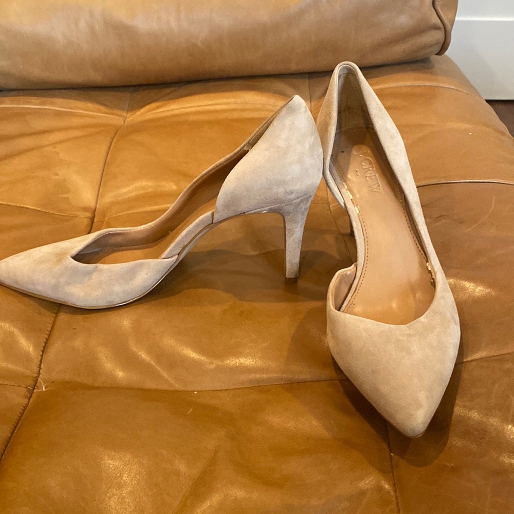 J. Crew Nude Suede Pumps